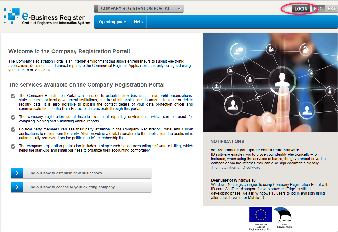 Our account. Business Registration details. About the application. How can you register your Company on Facebook?. How does the entrepreneur help with the trademark application?.